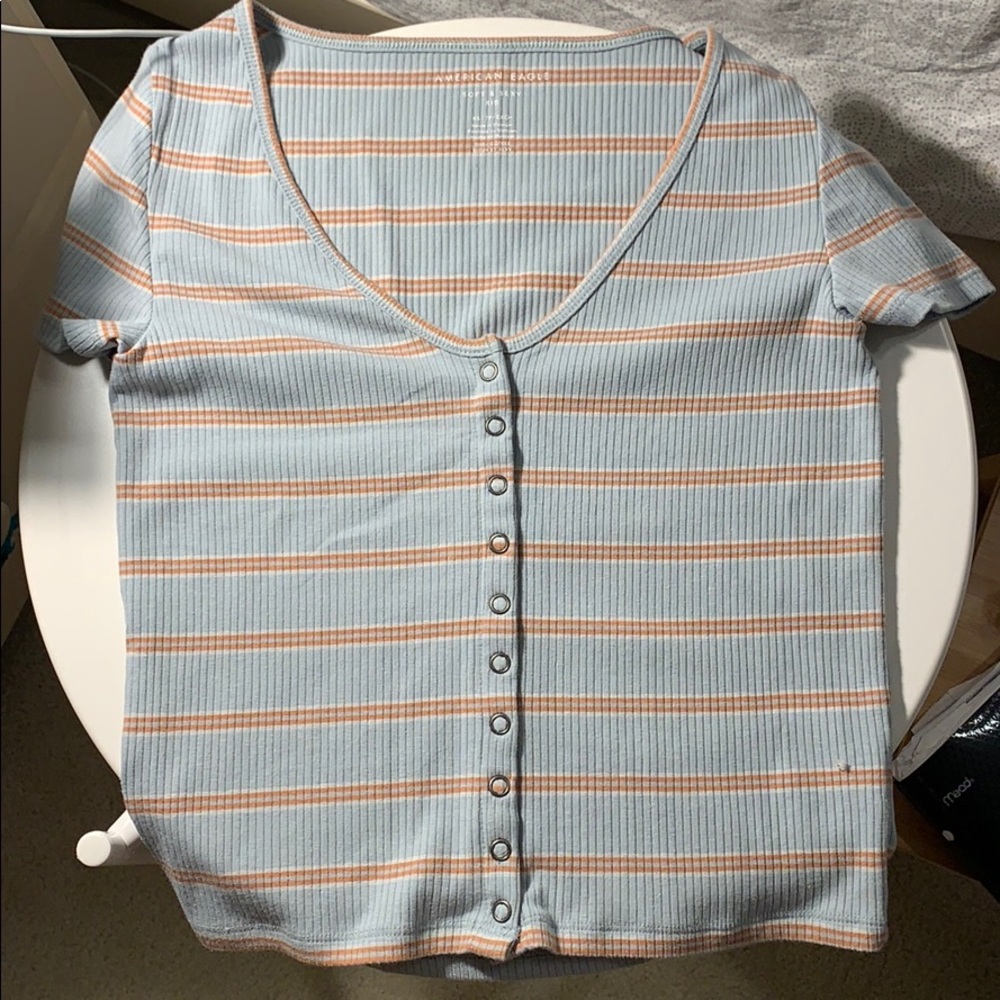 Women American Eagle Button Top